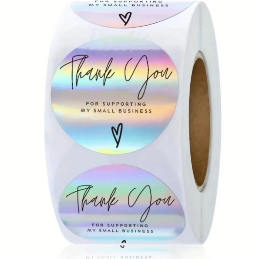 500 Metallic Thank You Stickers
